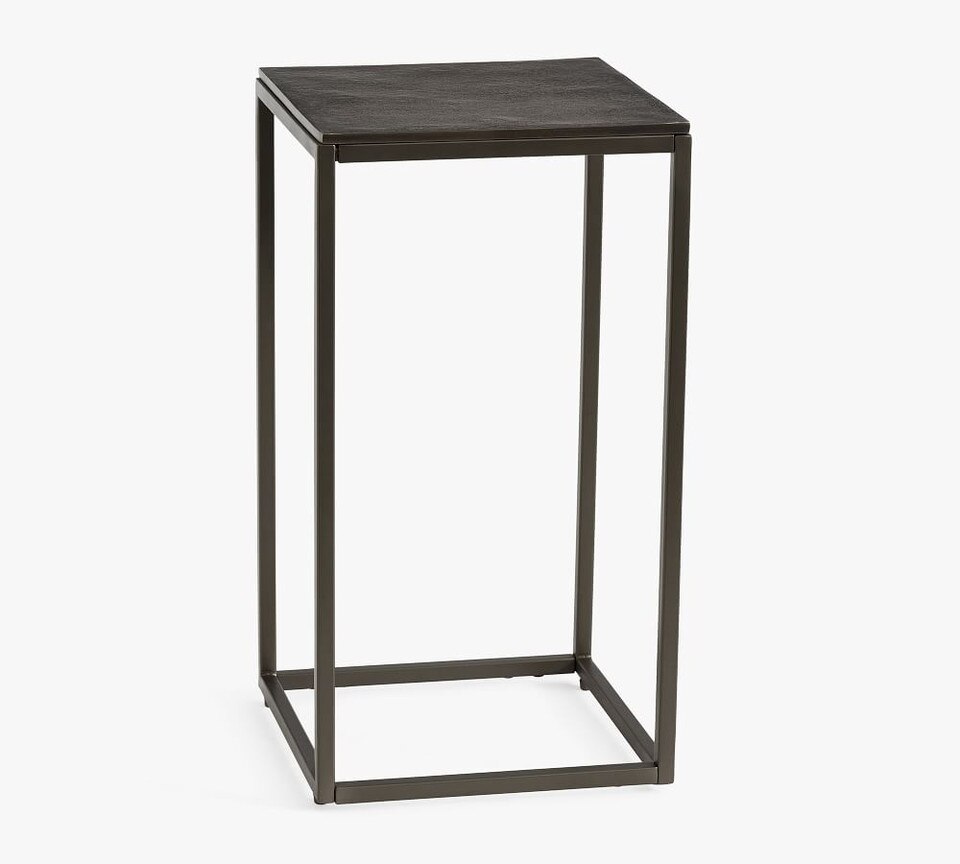 Duke 30 cm Square Accent Table, Bronze Pottery Barn Australia